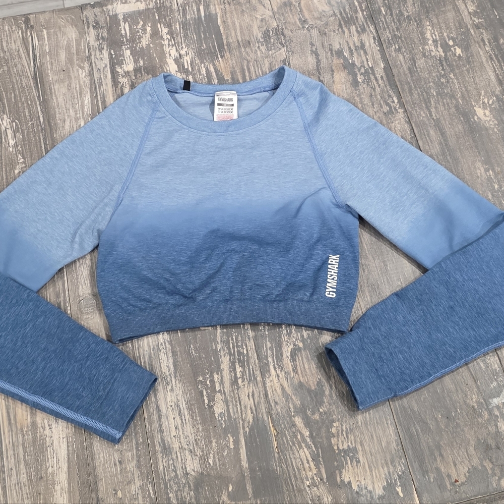 Gymshark Blue Ombre Long Sleeve Crop Top